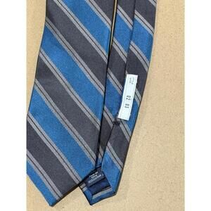 Ryan Seacrest Tie Blue & Gray Striped Silk Electric Grandpa
